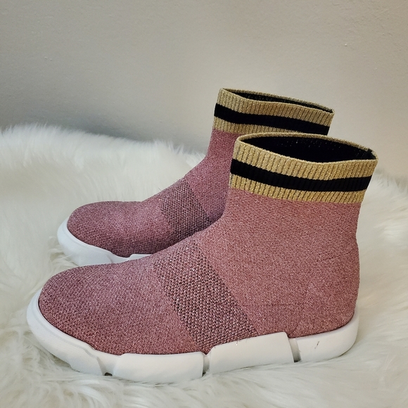 ELENA IACHI Italy Metallic Pink Elastic Sock Style Ankle Boots EU 38/ US 71/2 - Picture 6 of 10